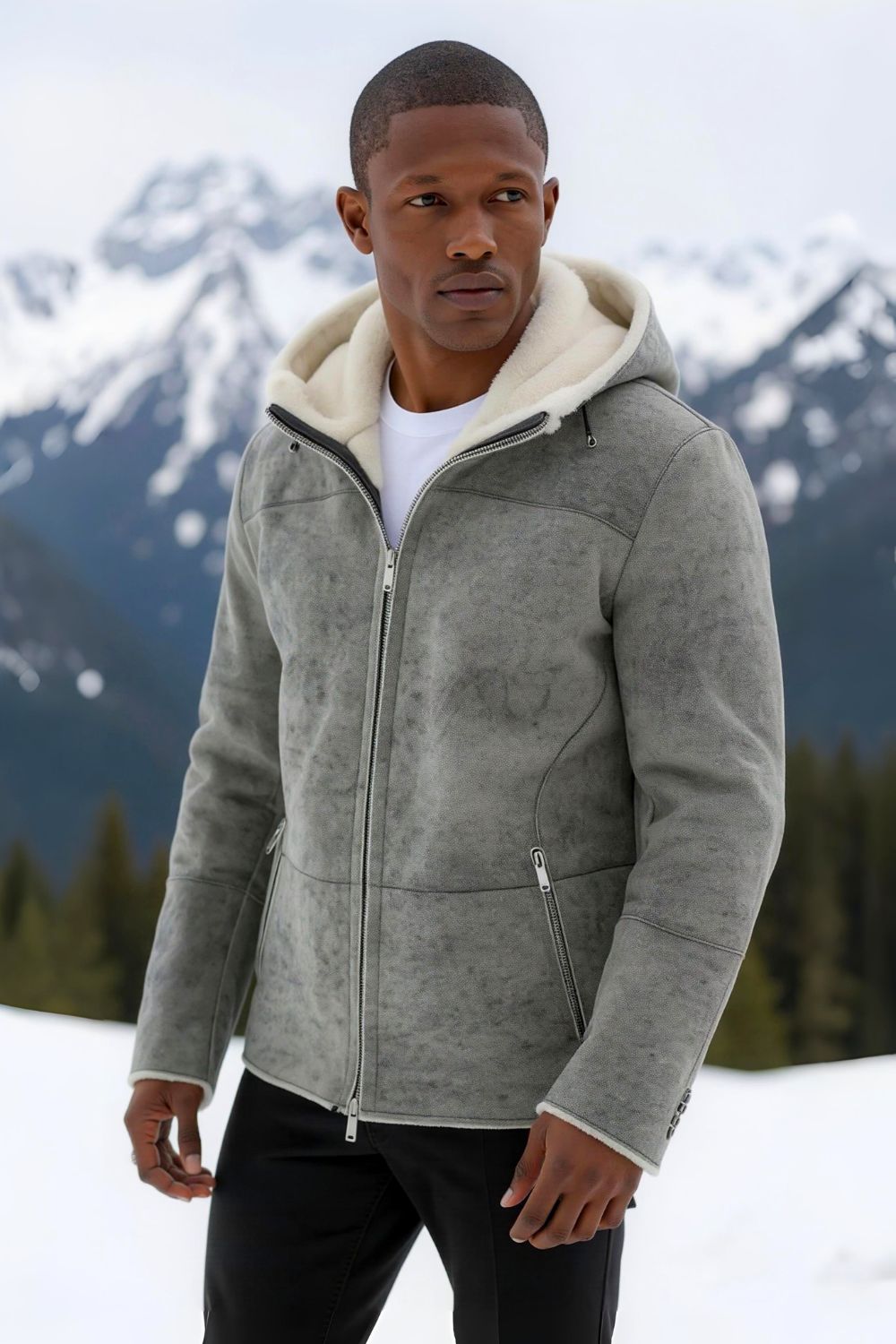 EMBA グレー ファー ジャケット Ermes Sheepskin Jacket – Spellezo