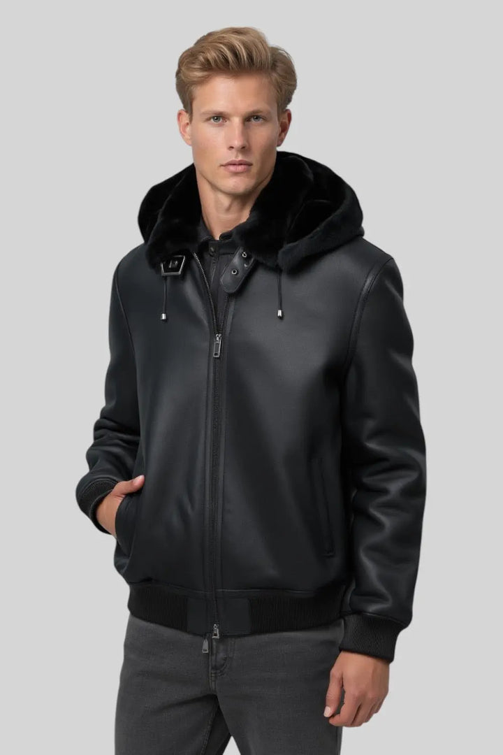 Giuliano Hooded Sheepskin Jacket Spellezo