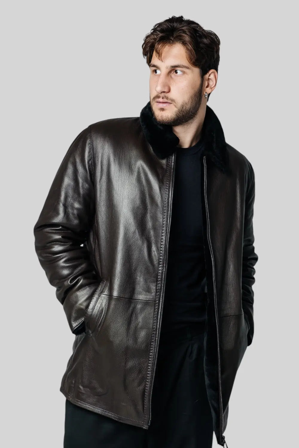 Vincent Sheepskin Leather Coat Spellezo