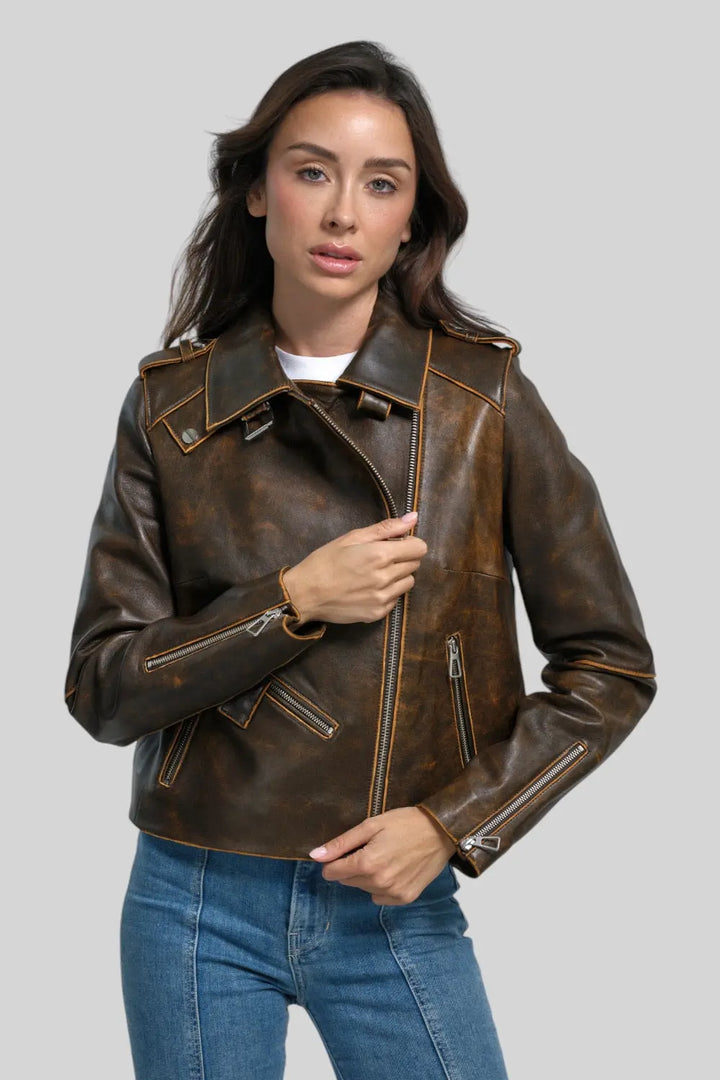 Loretta Vintage Leather Jacket Spellezo