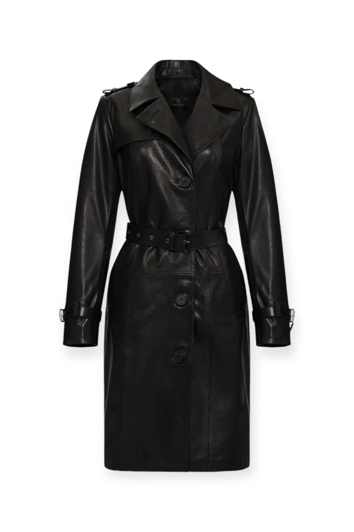 Margaux Leather Trench Coat Spellezo