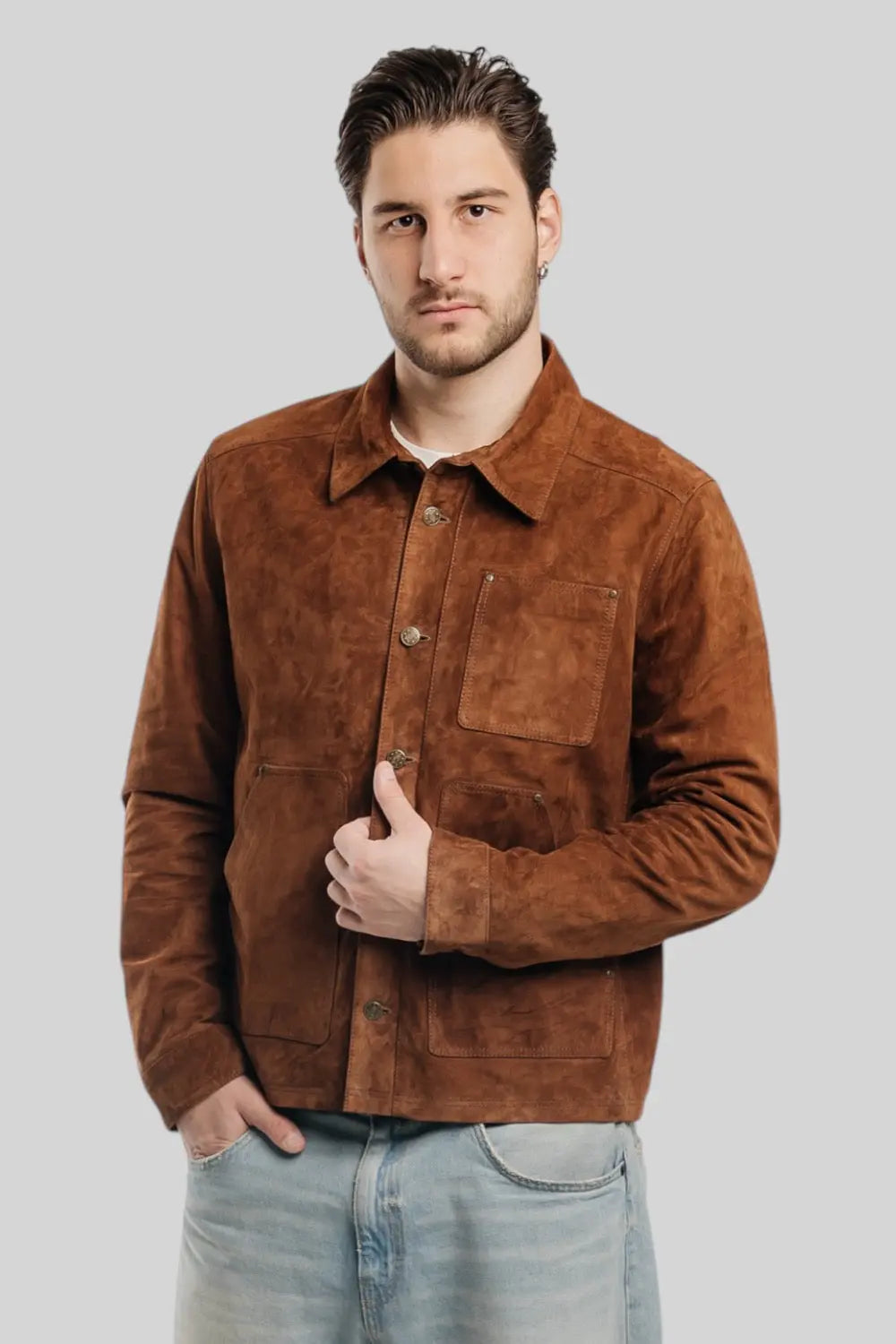 Tiago Suede Leather Jacket Spellezo