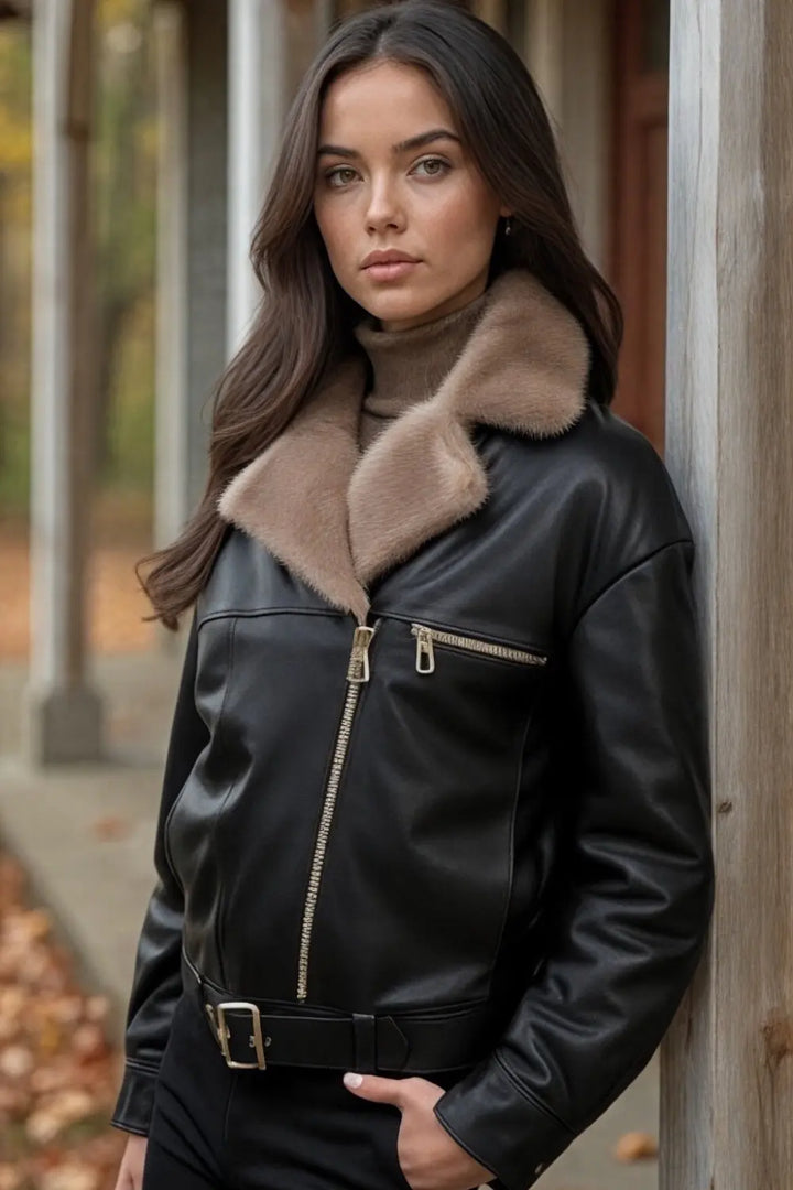 Sophie Classic Leather Bomber Spellezo