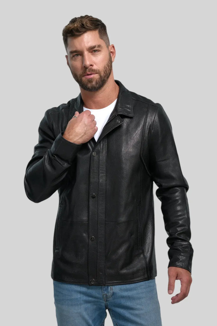 Sergio Classic Leather Jacket Spellezo