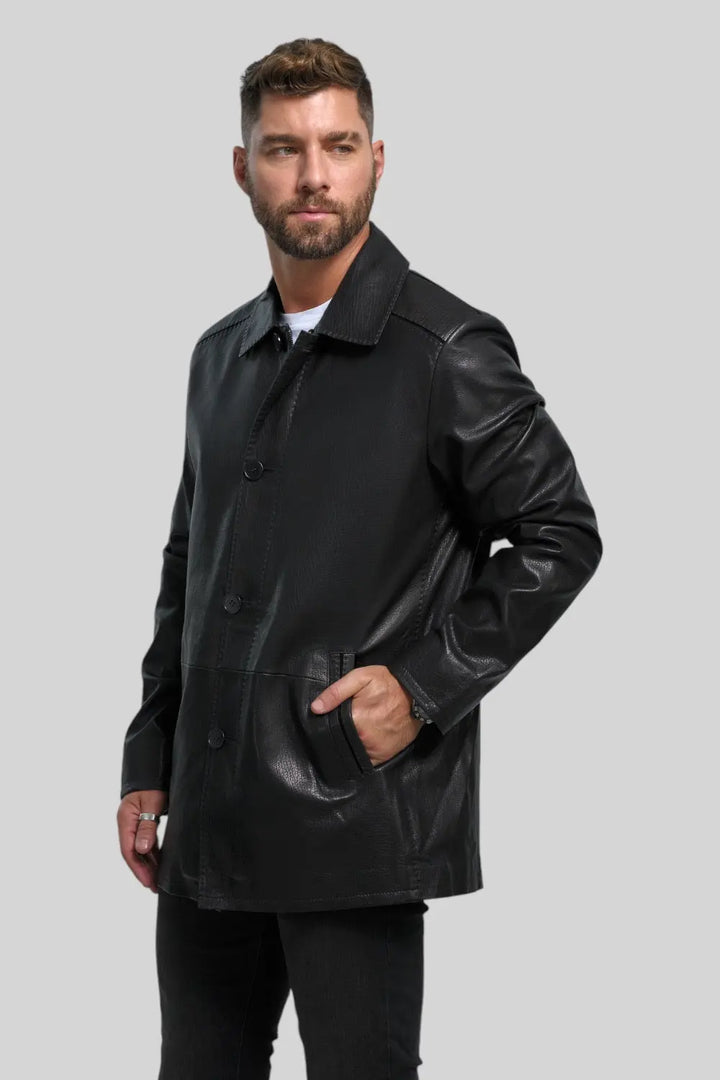 Piero Classic  Leather Coat Spellezo