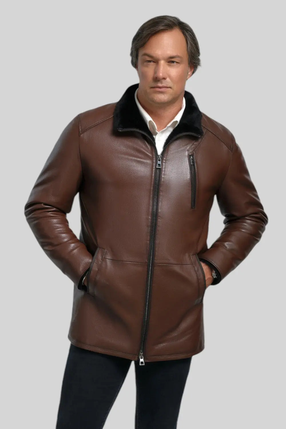 Leone Shearling Leather Jacket Spellezo