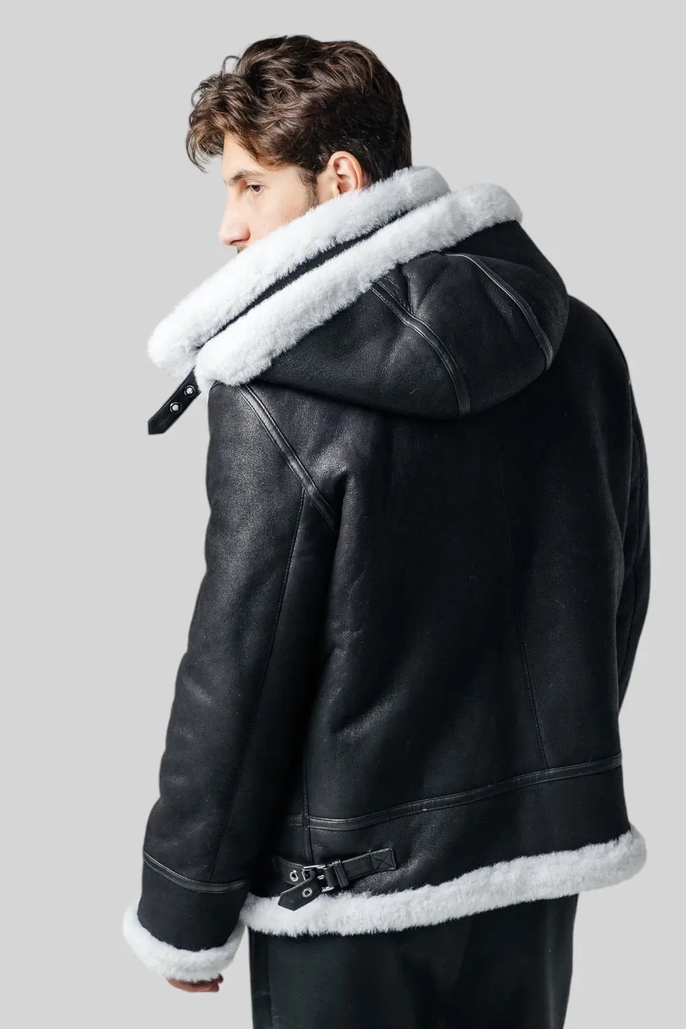 Sandro Hooded Sheepskin Jacket Spellezo