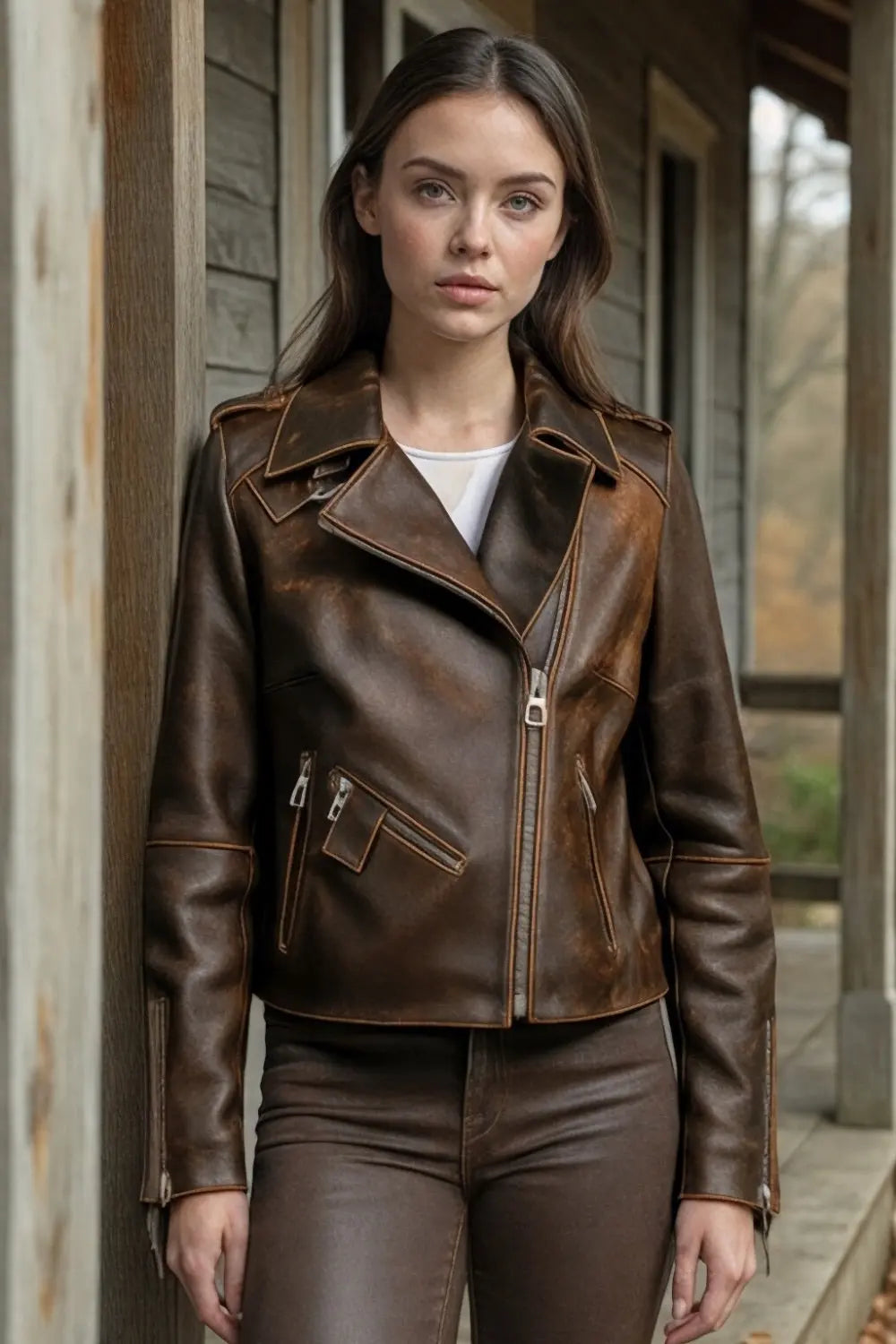 Loretta Vintage Leather Jacket Spellezo