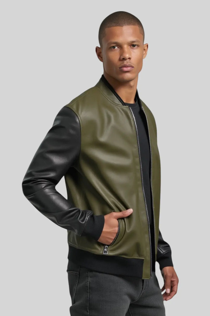 Adriano Leather Bomber Jacket Spellezo