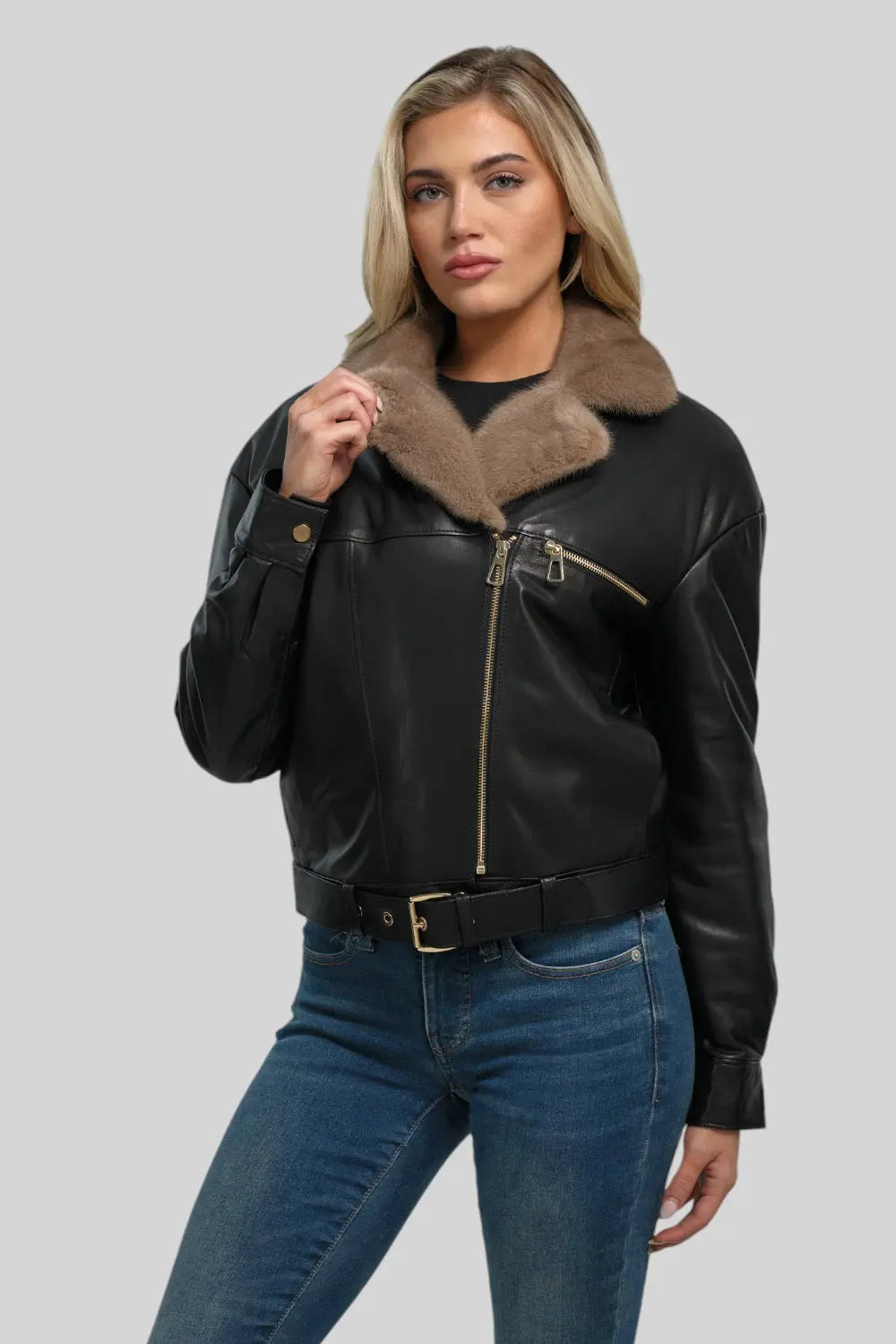 Sophie Classic Leather Bomber Spellezo