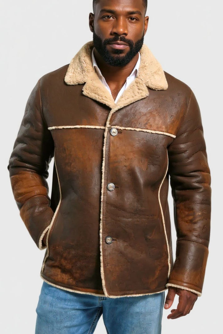 Tullio Sheepskin Leather Ranch Coat