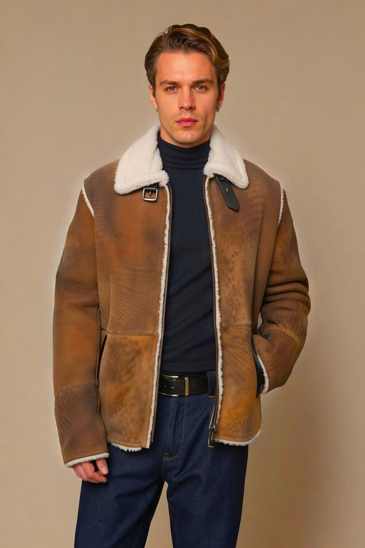 Nello Sheepskin Leather Ranch Jacket