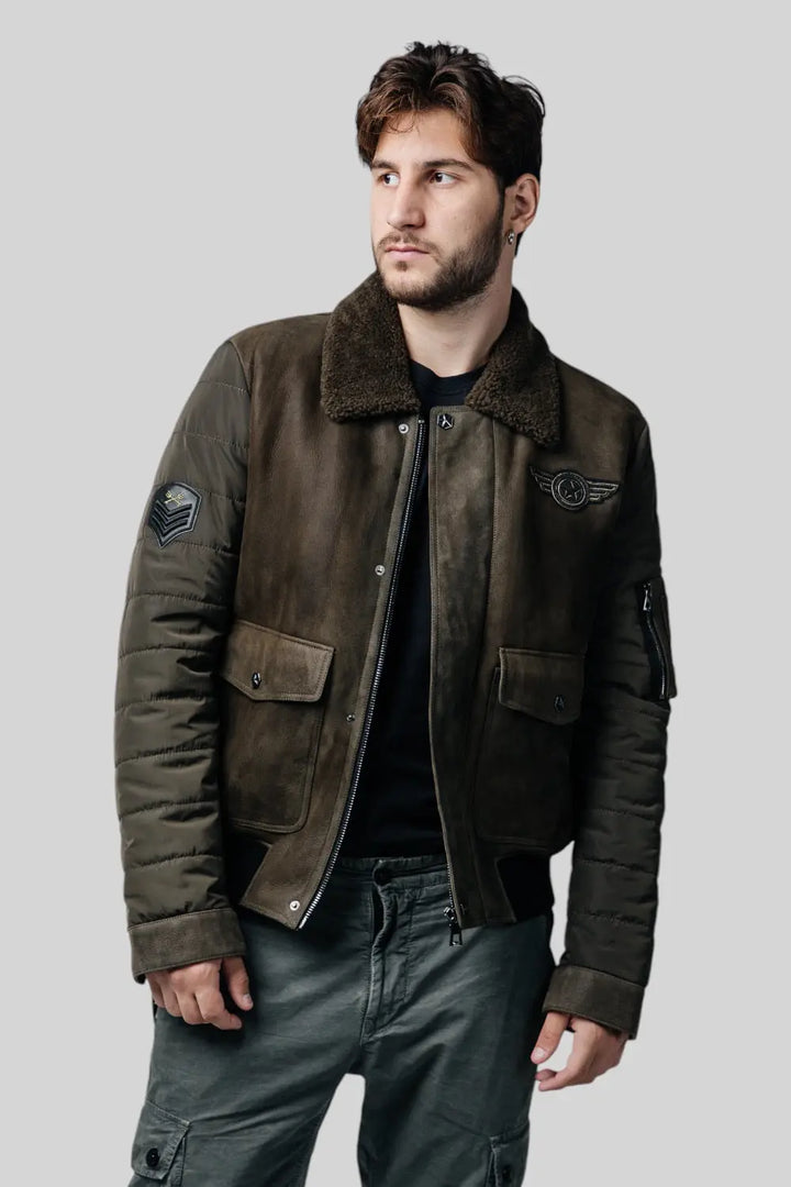 Lorenzo Sheepskin B-3 Bomber Jacket Spellezo