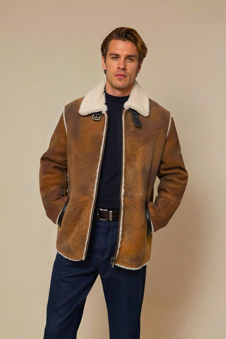 Nello Sheepskin Leather Ranch Jacket