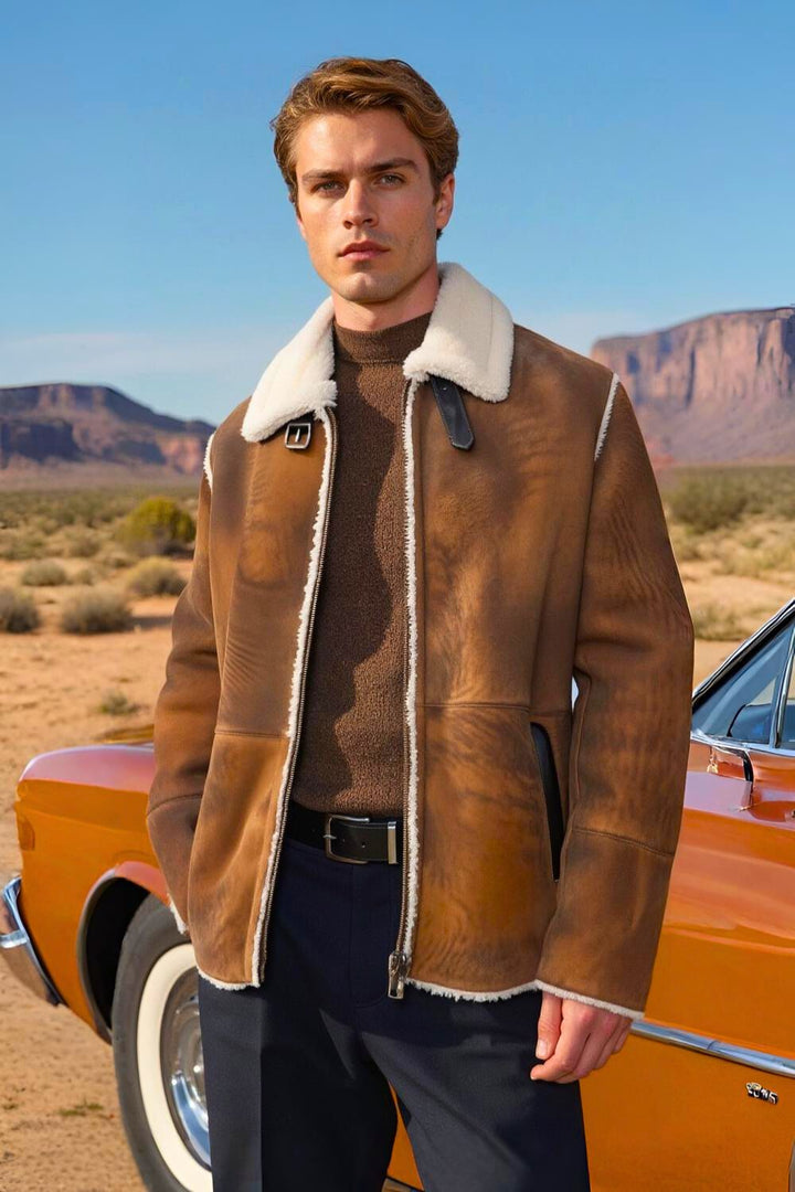 Nello Sheepskin Leather Ranch Jacket