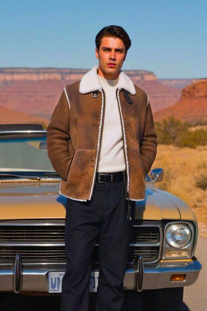 Nello Sheepskin Leather Ranch Jacket