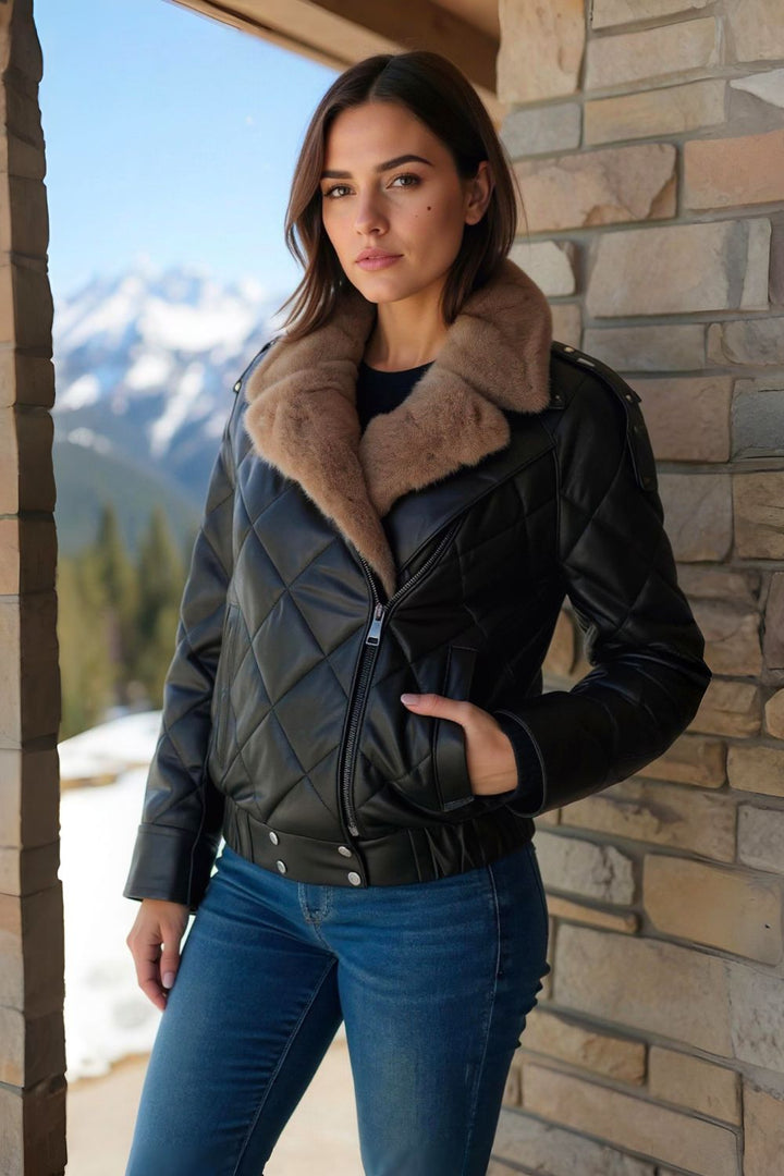 Viviana Quilted Leather Jacket
