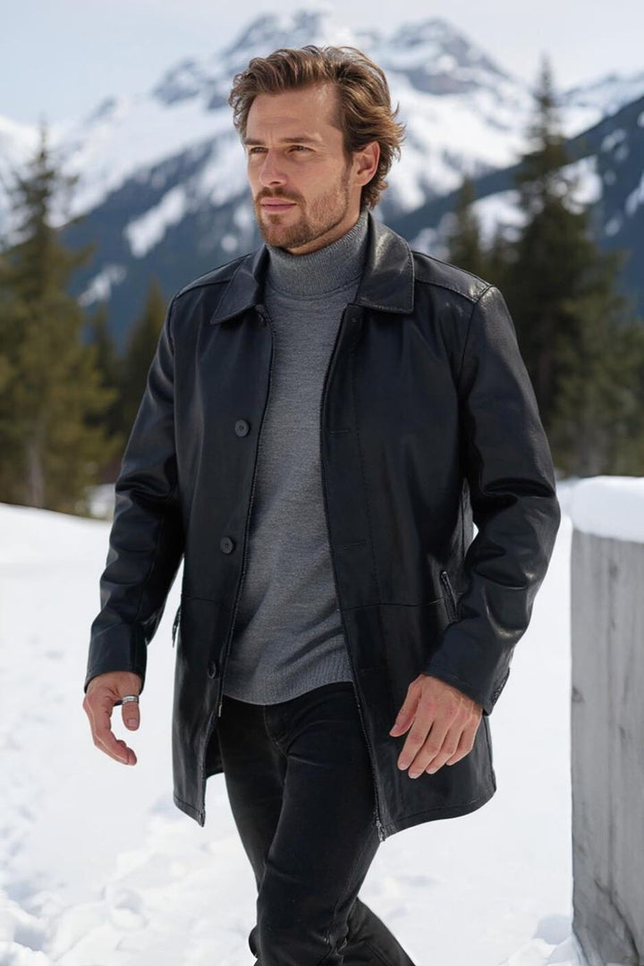 Piero Classic  Leather Coat