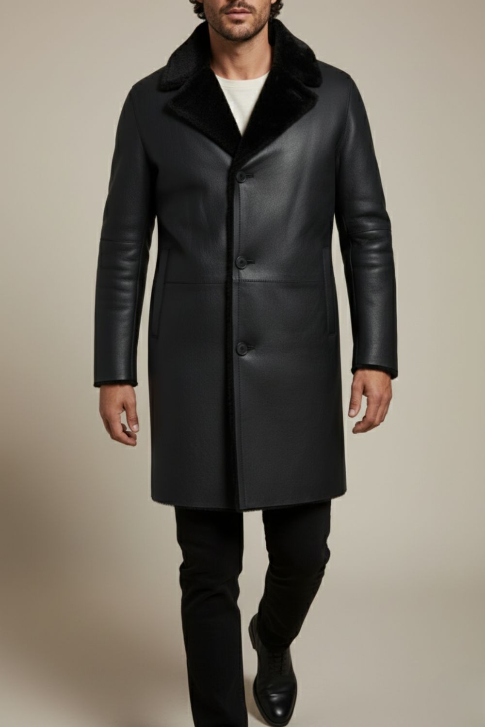 Flavio Sheepskin Leather Coat