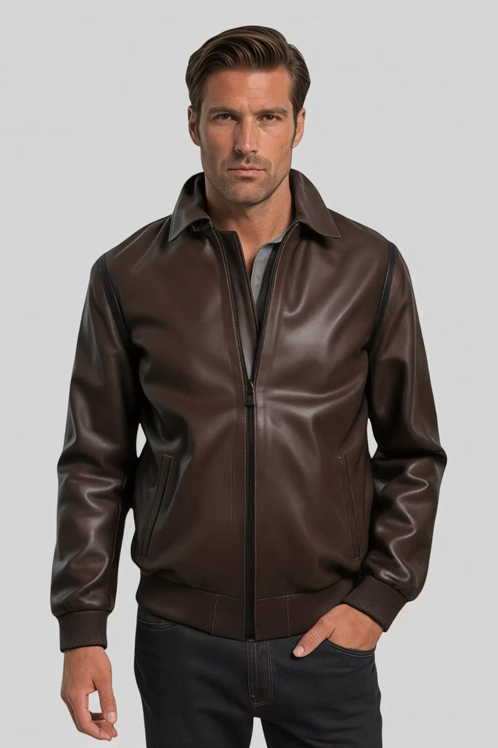 Gennaro Hooded Genuine Leather Jacket Spellezo