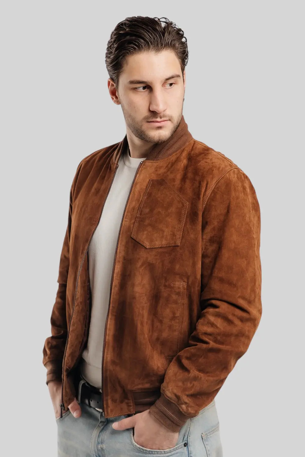 Breno Suede Leather Jacket Spellezo