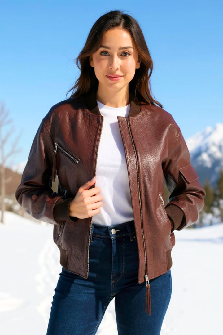 Noemi Leather B-3 Bomber