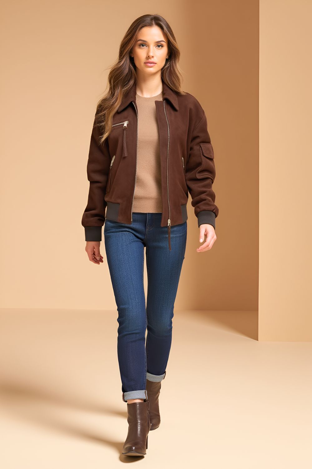 Carmen Suede B-3 Bomber