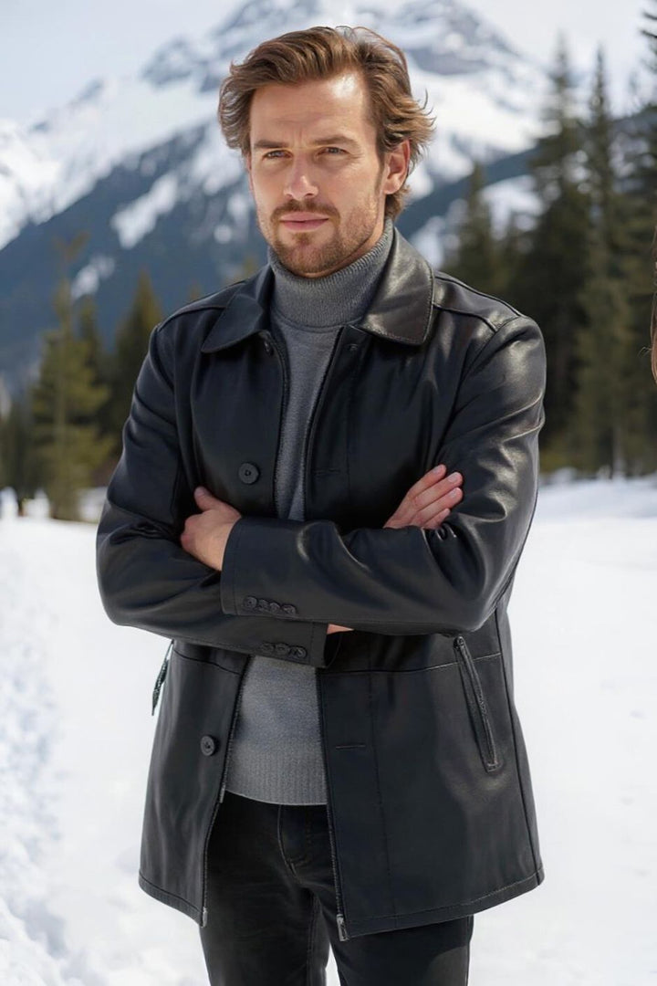 Piero Classic  Leather Coat