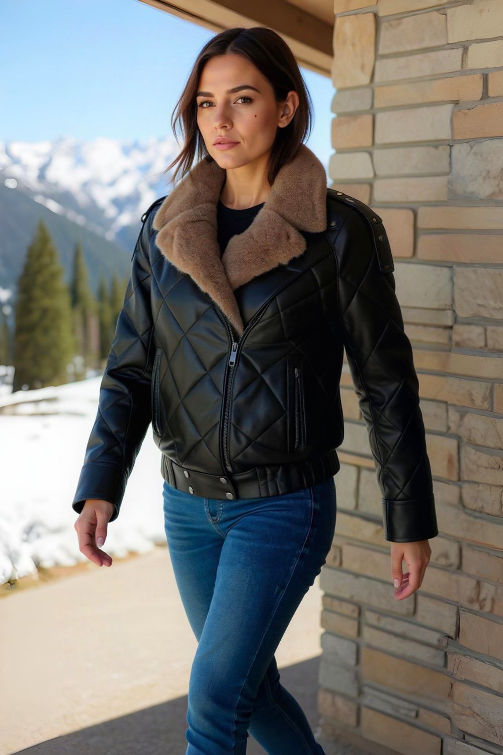 Viviana Quilted Leather Jacket