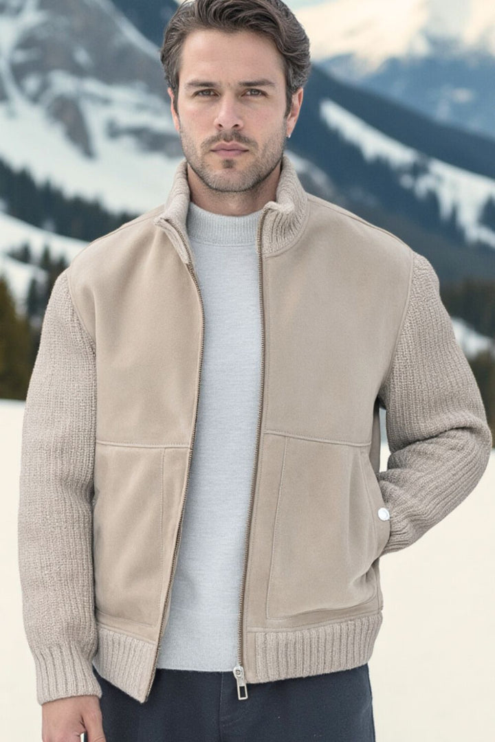 Giacomo Sheepskin Jacket with Knitted Sleeves