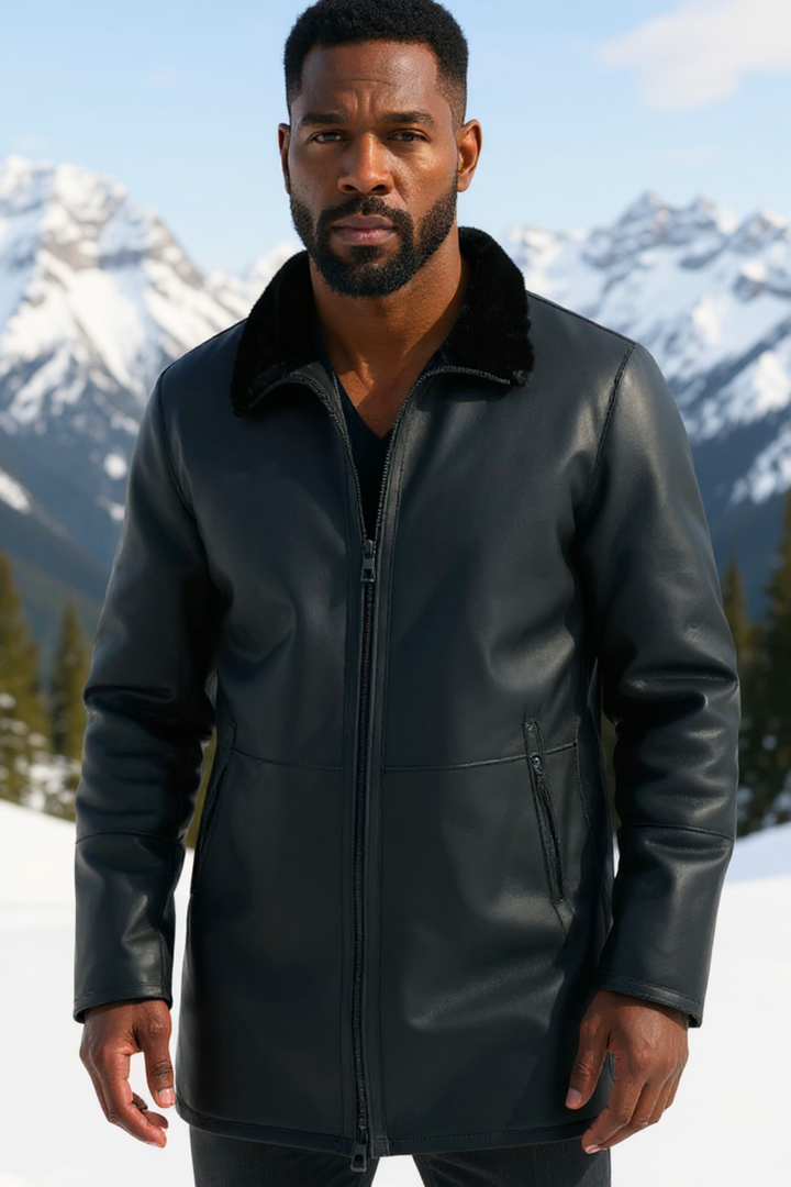 Domenico Sheepskin Leather Coat