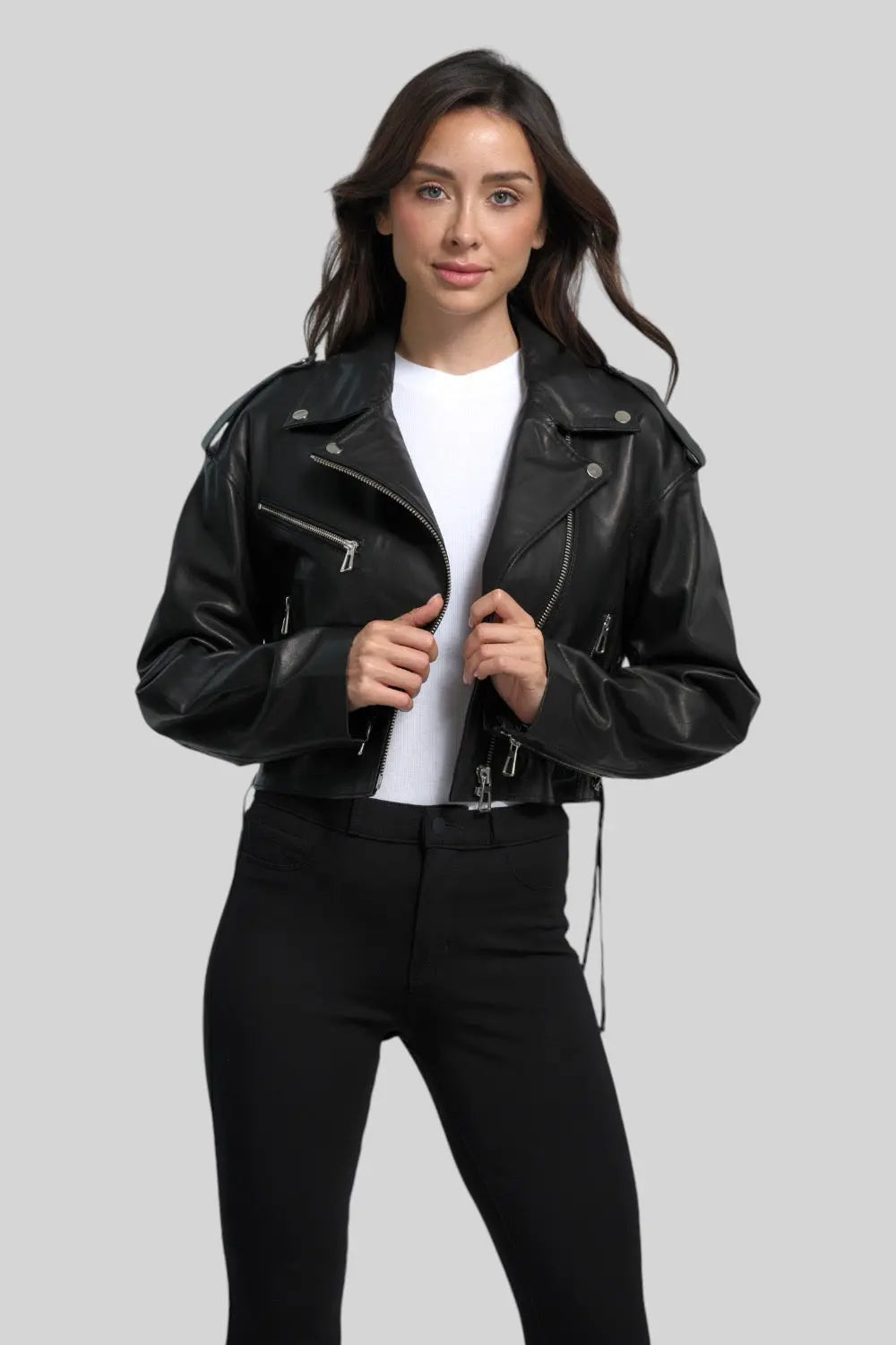 Lara Leather Moto Jacket Spellezo