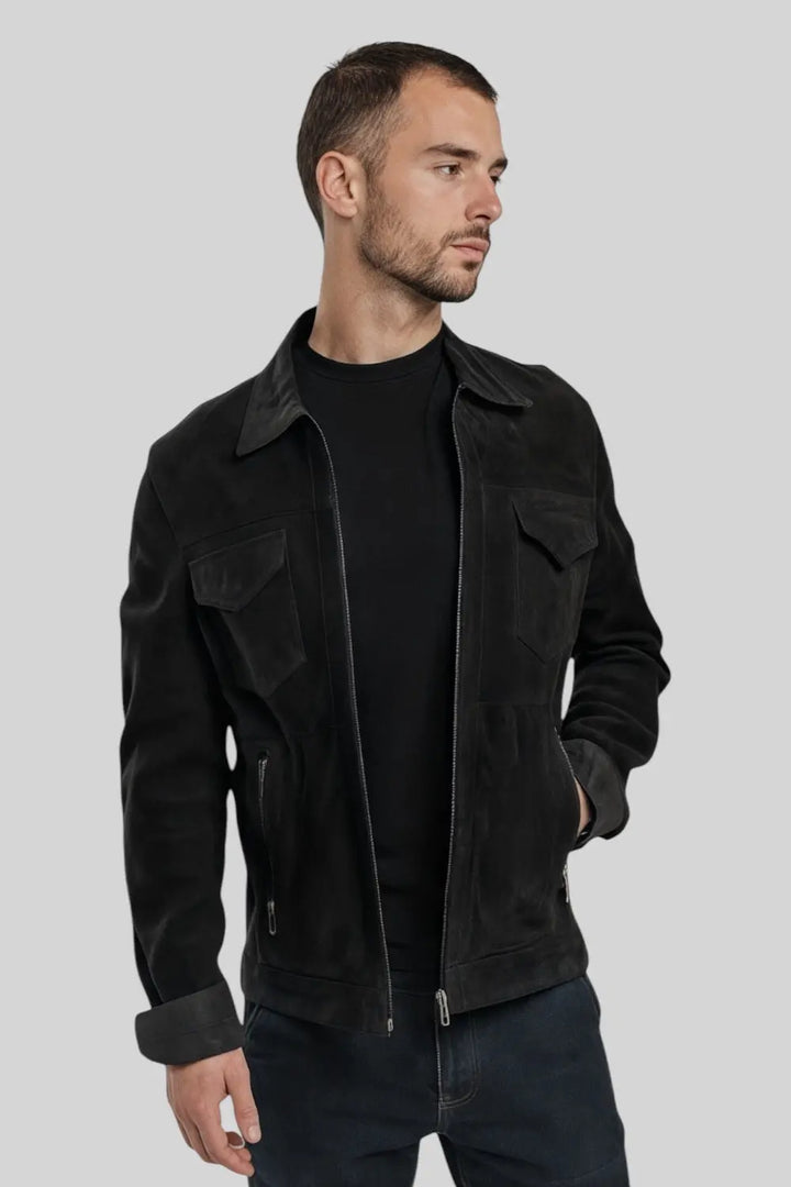 Duarte Suede Leather Jacket Spellezo