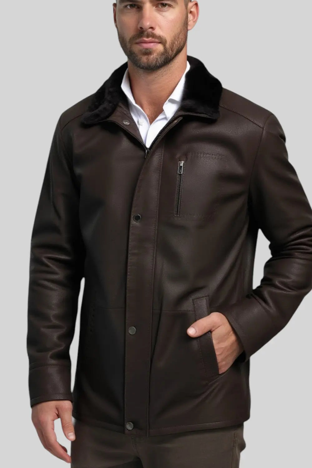 Franco Classic Leather Jacket Spellezo