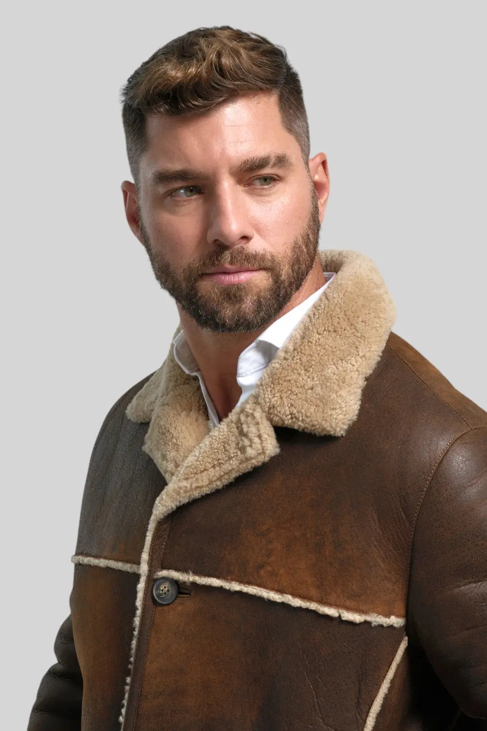 Tullio Sheepskin Leather Ranch Coat Spellezo