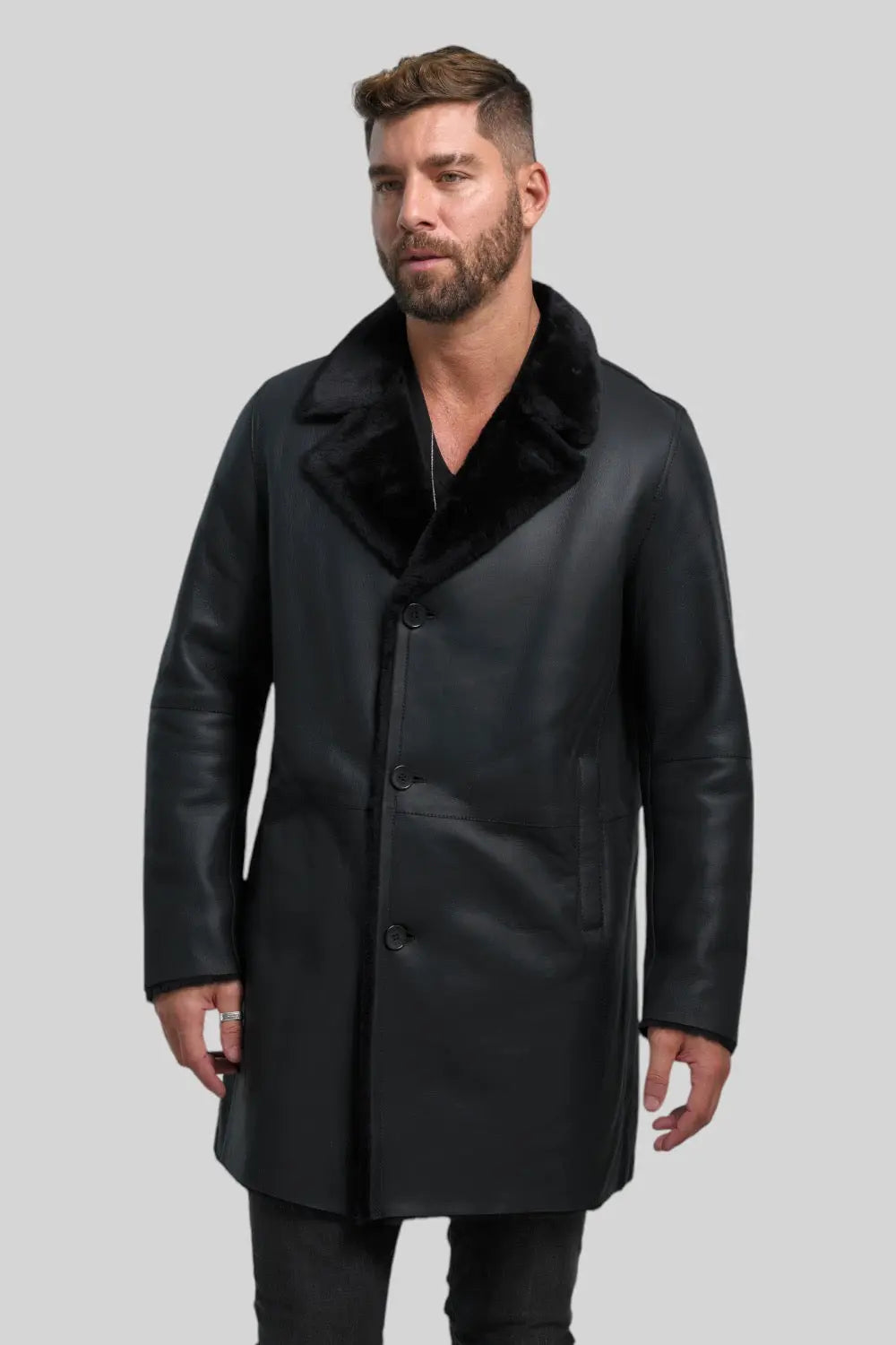 Flavio Classic Sheepskin Leather Coat Spellezo