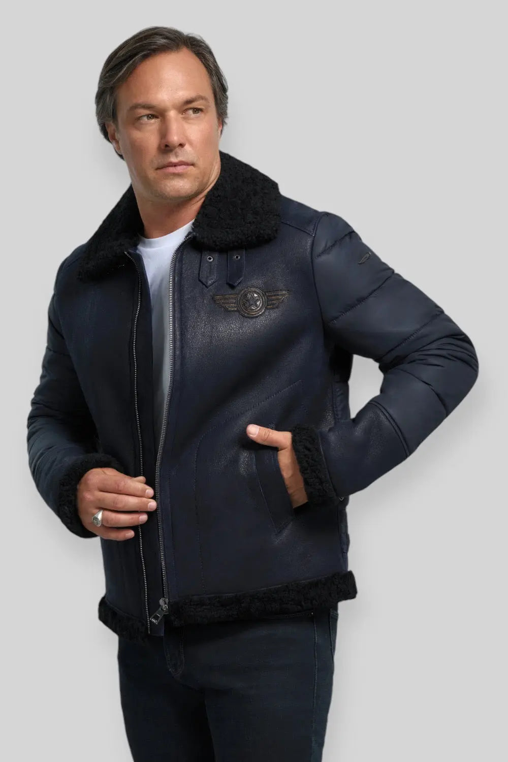 Antonio Sheepskin B-3 Bomber Jacket Spellezo