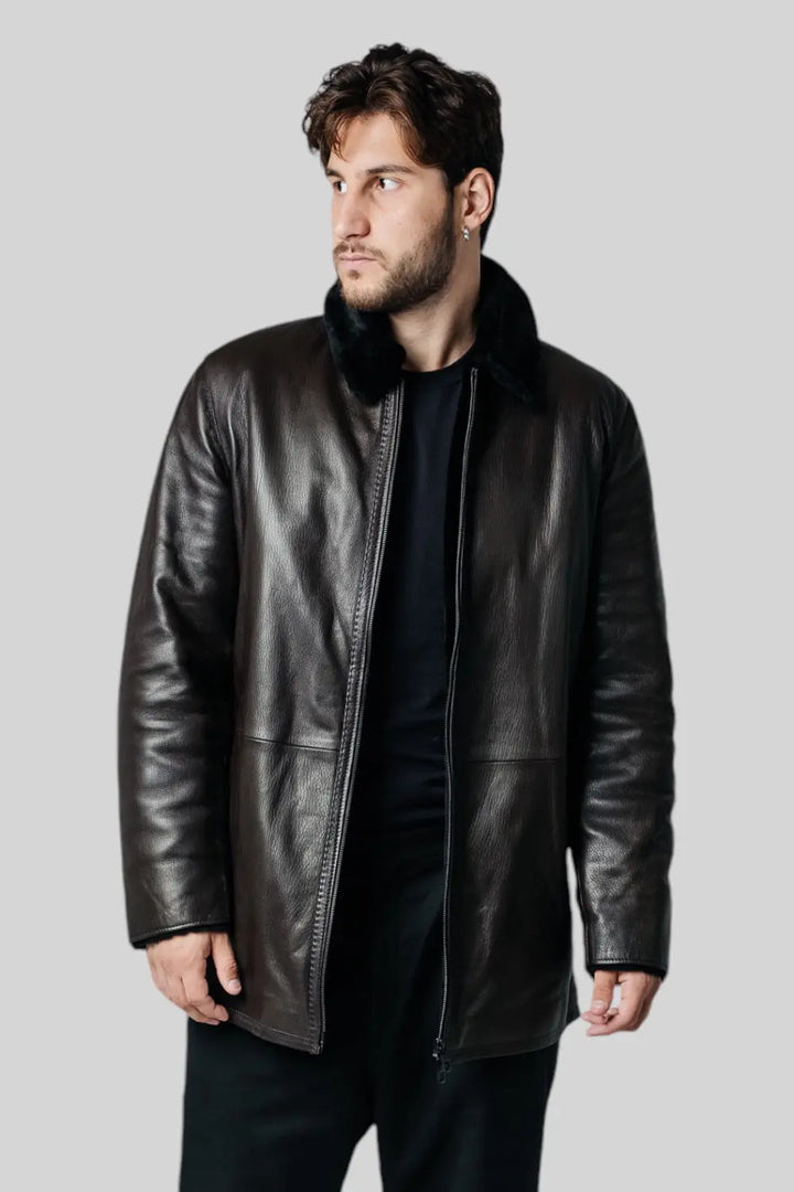 Vincent Sheepskin Leather Coat Spellezo