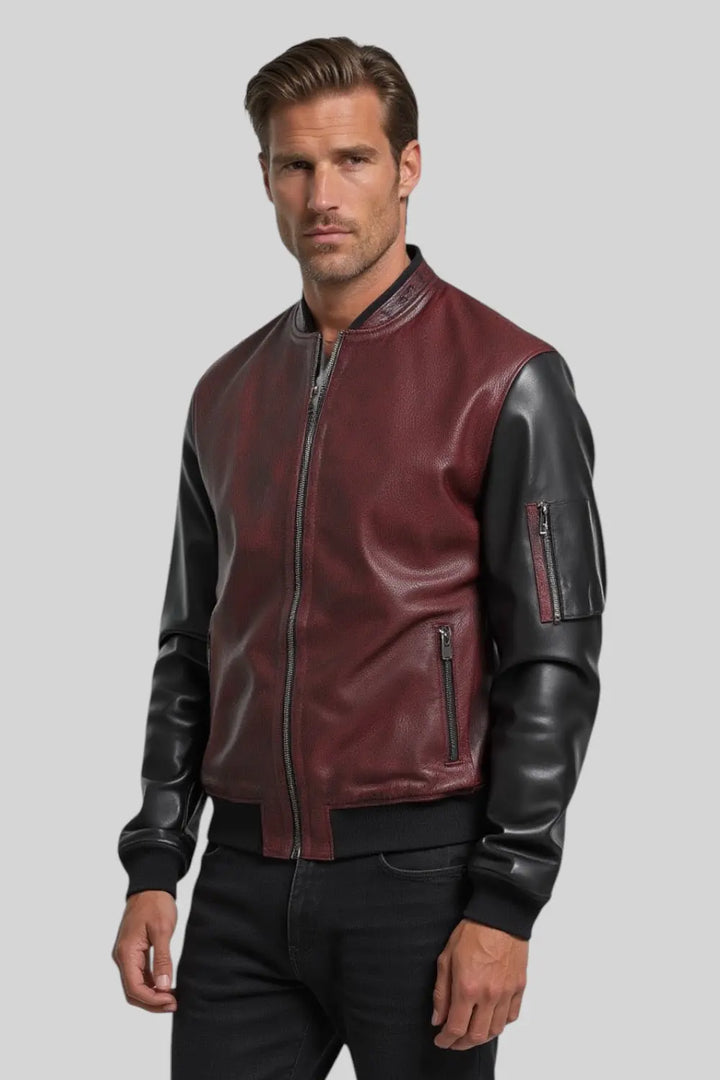 Gianni Leather Bomber Jacket Spellezo