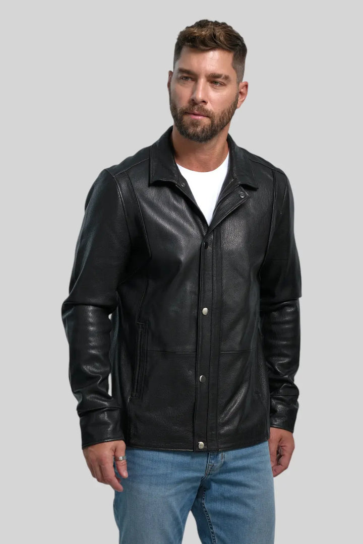 Sergio Classic Leather Jacket Spellezo