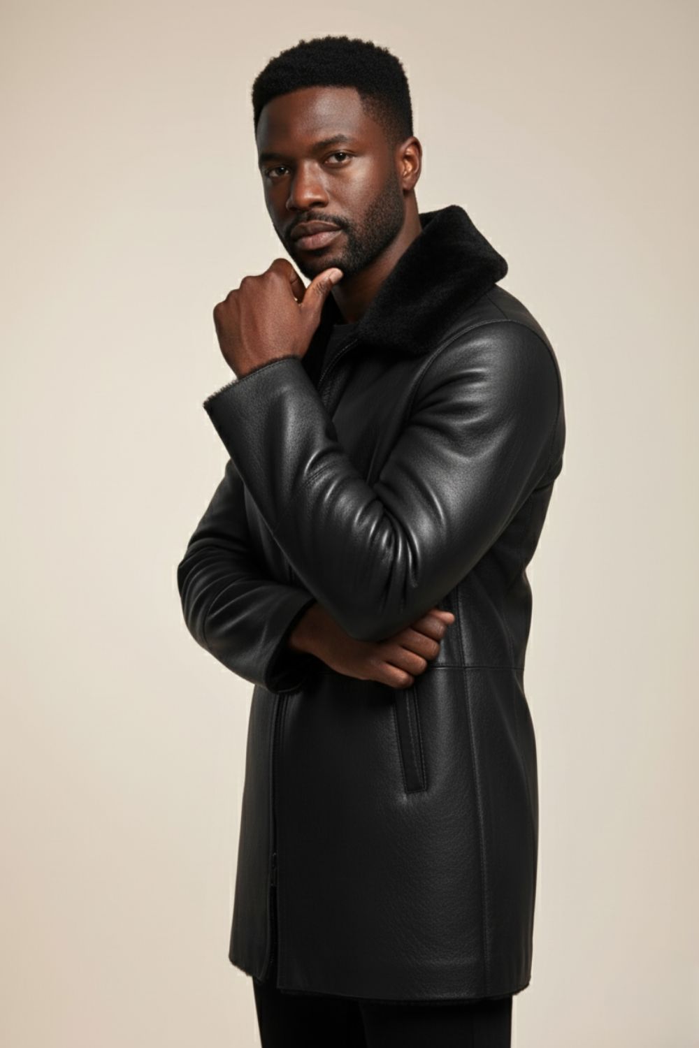 Domenico Sheepskin Leather Coat