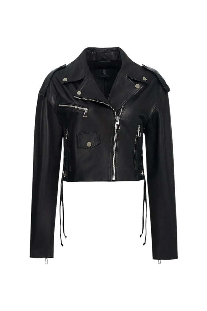 Lara Leather Moto Jacket Spellezo