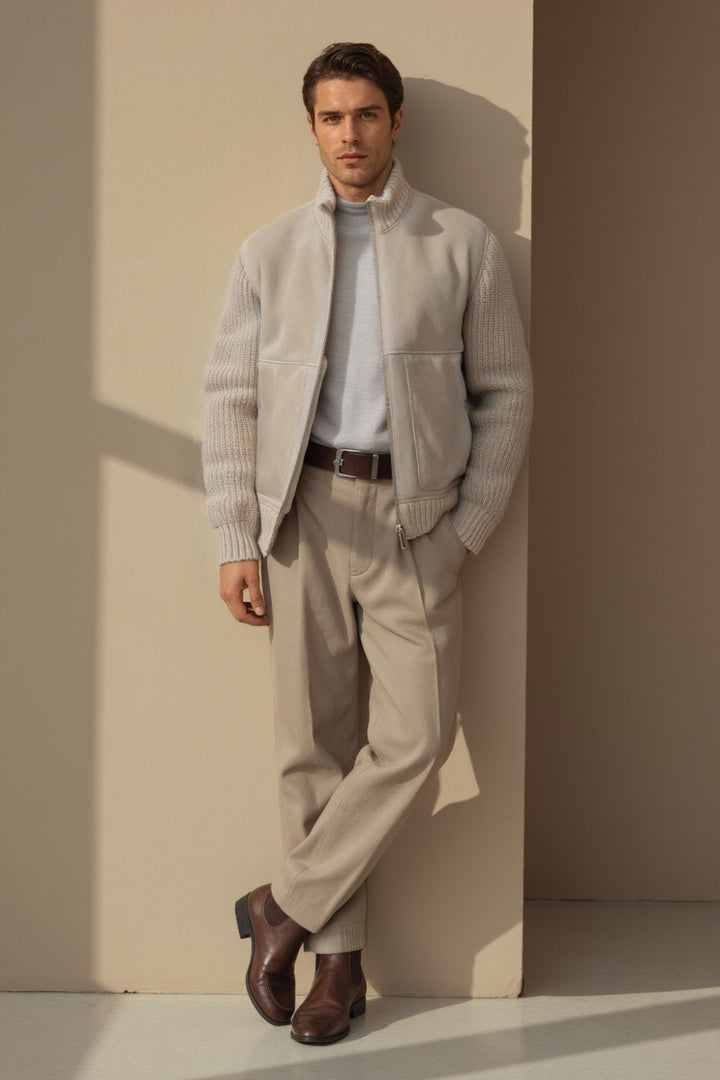 Giacomo Sheepskin Jacket with Knitted Sleeves