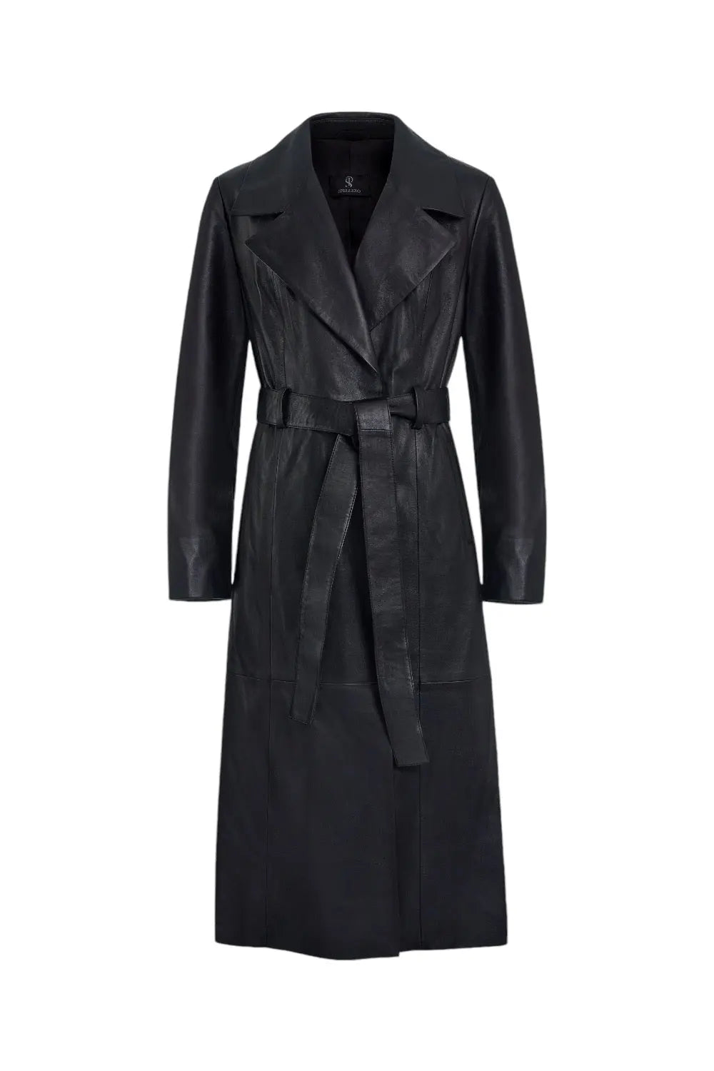 Paola Leather Trench Coat Spellezo