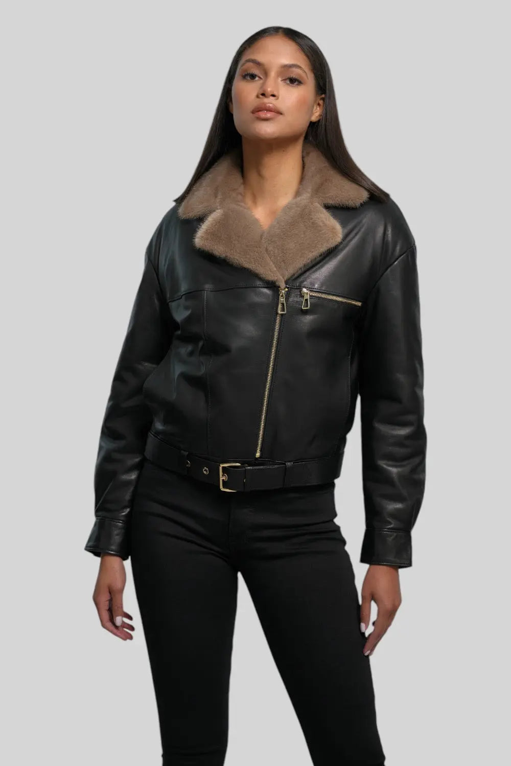 Sophie Classic Leather Bomber Spellezo