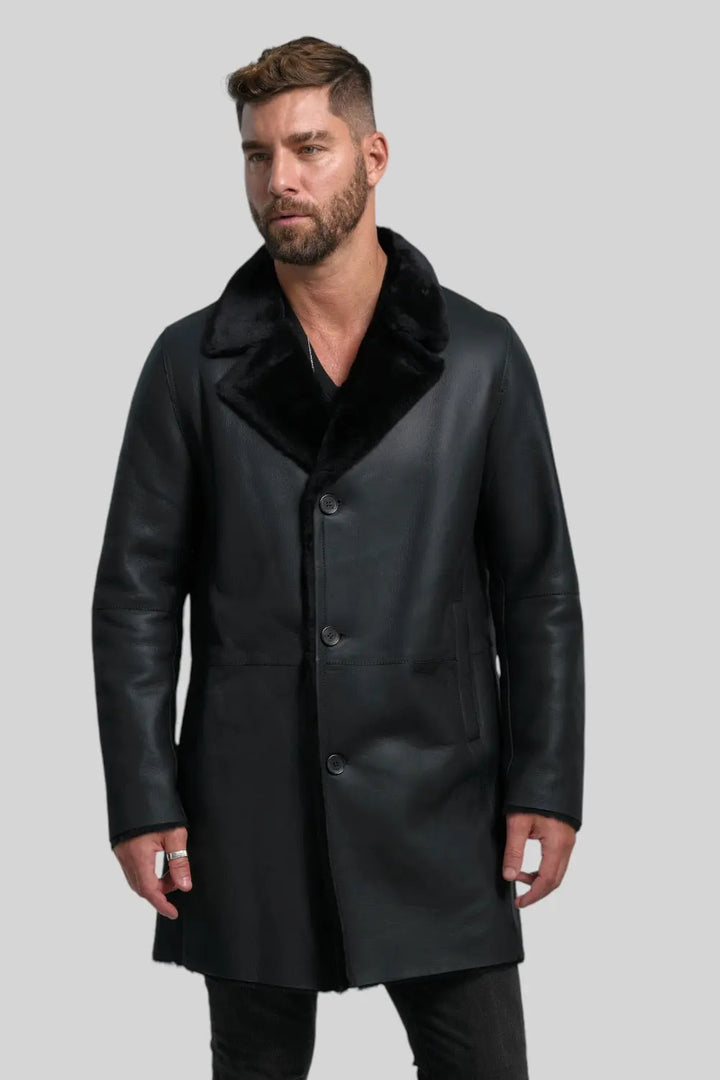 Flavio Classic Sheepskin Leather Coat Spellezo