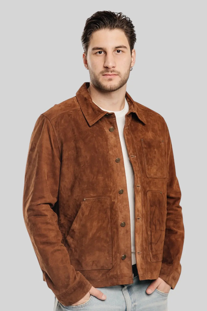 Tiago Suede Leather Jacket Spellezo