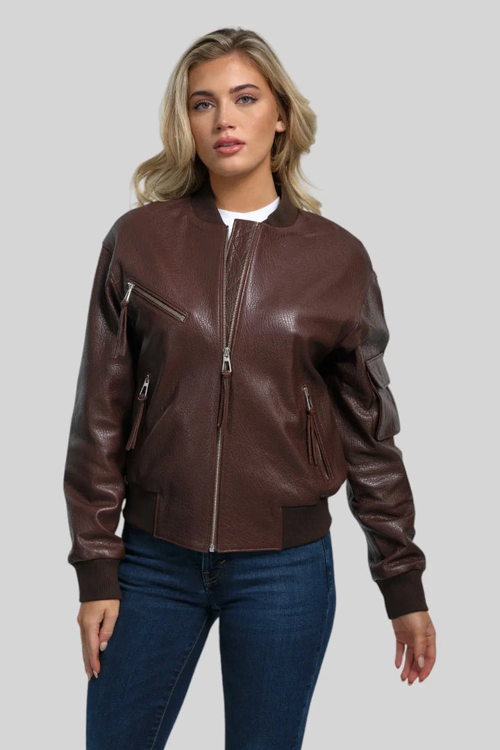 Noemi Leather B-3 Bomber Spellezo