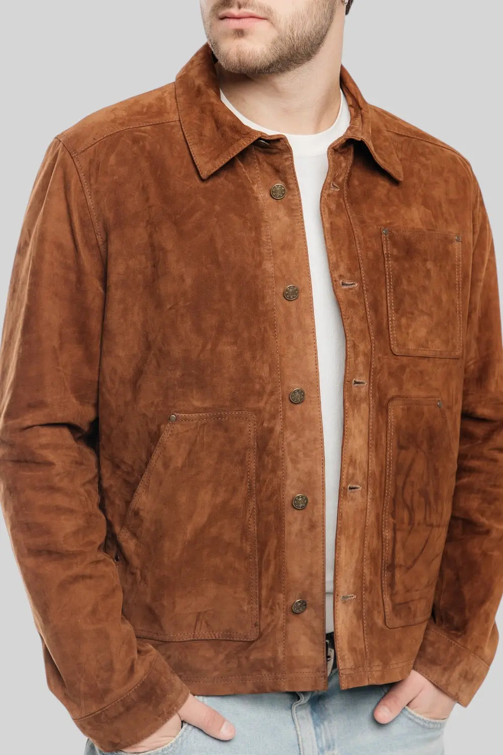 Tiago Suede Leather Jacket Spellezo