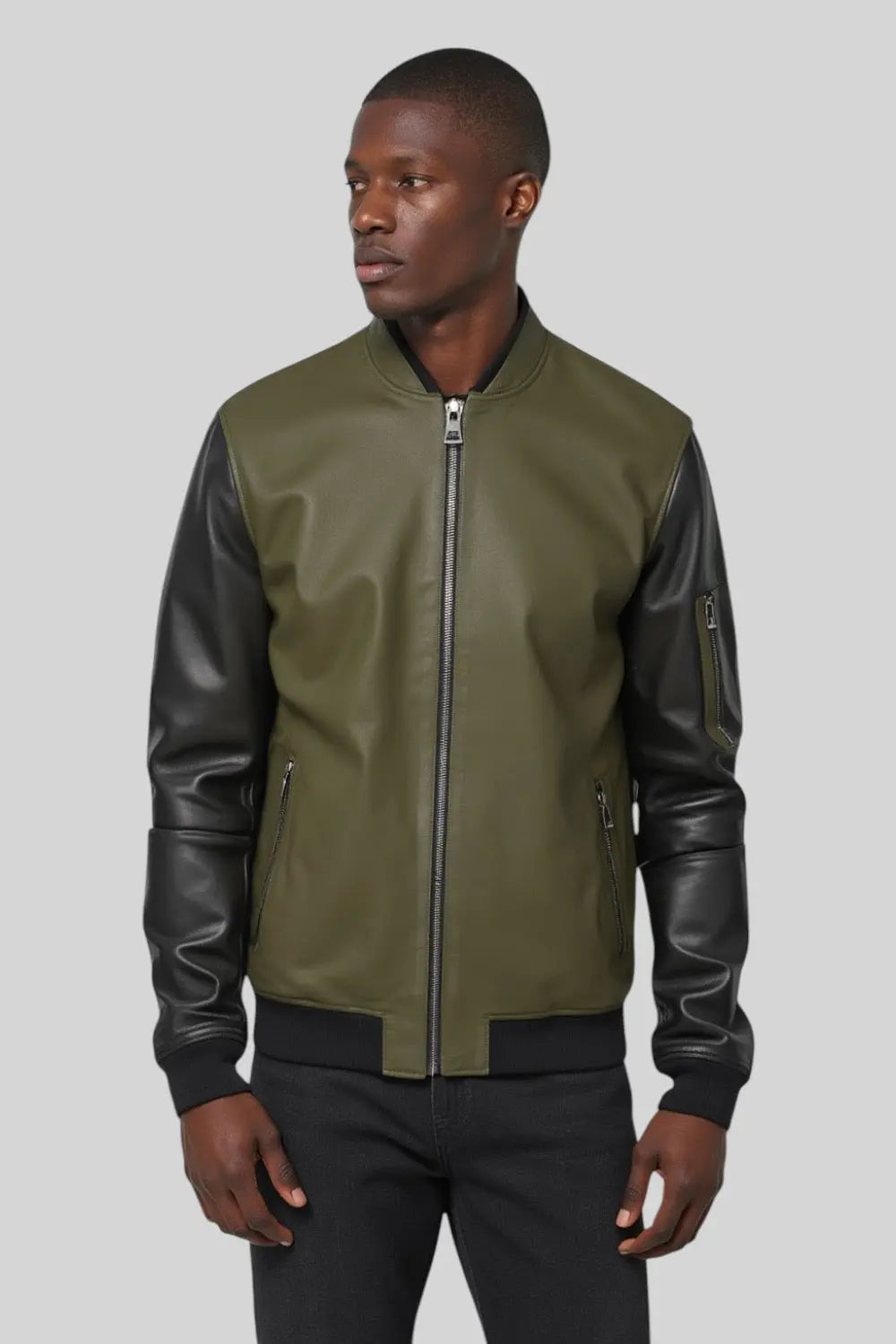 Adriano Leather Bomber Jacket Spellezo